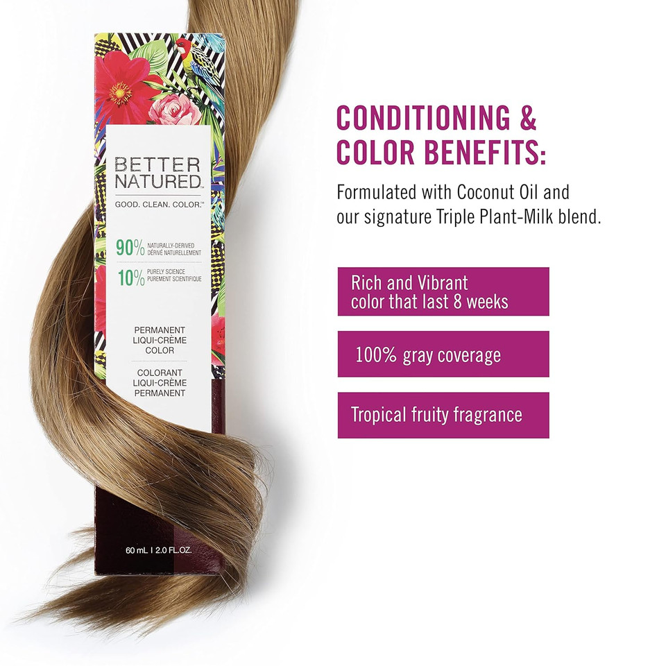 Permanent 7A Medium Ash Blonde Hair Color Dye - Naturally-Derived, Vegan & 100% Gray Coverage That Lasts Up To 8 Weeks