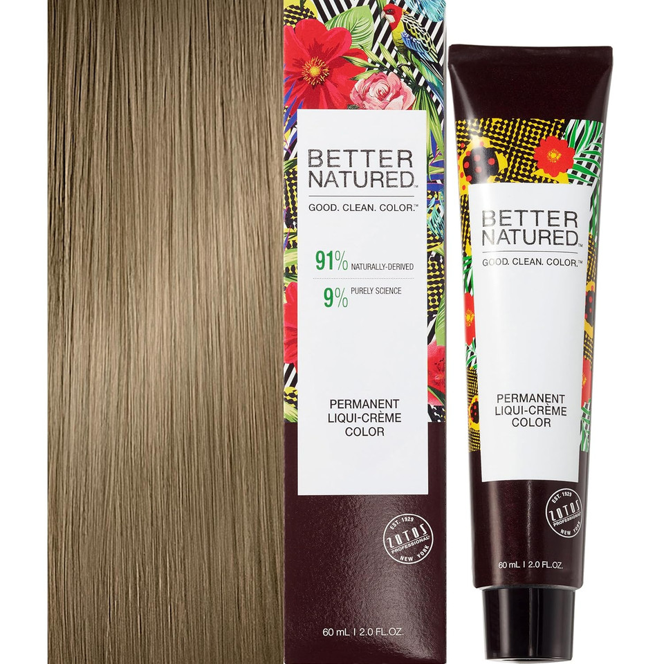 Better Natured Permanent 8N Natural Blonde Hair Color Dye - Naturally-Derived, Vegan & 100% Gray Coverage That Lasts Up To 8 Weeks