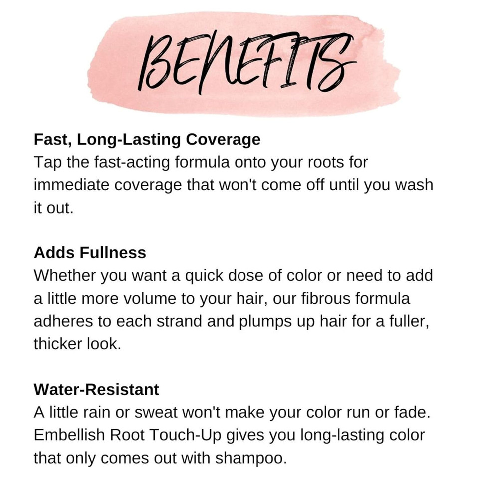 Calista Root Touch-Up | Temporary Gray Concealer | Cover Thinning Hair | Water & Sweat Resistant| All Hair Types | 0.35 Oz