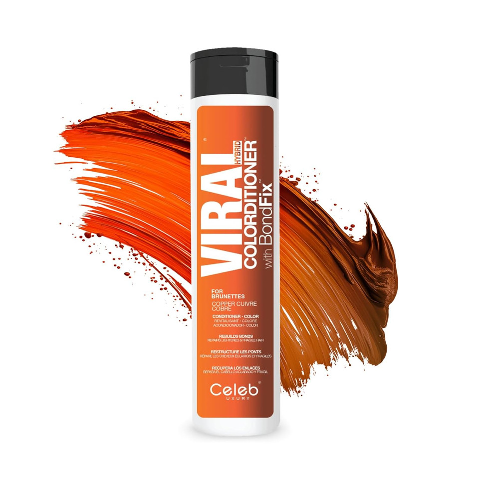 Celeb Luxury Copper Hair Color Depositing Colorwash Conditioner For Brunettes, Maintains & Refreshes Auburn Hair Color