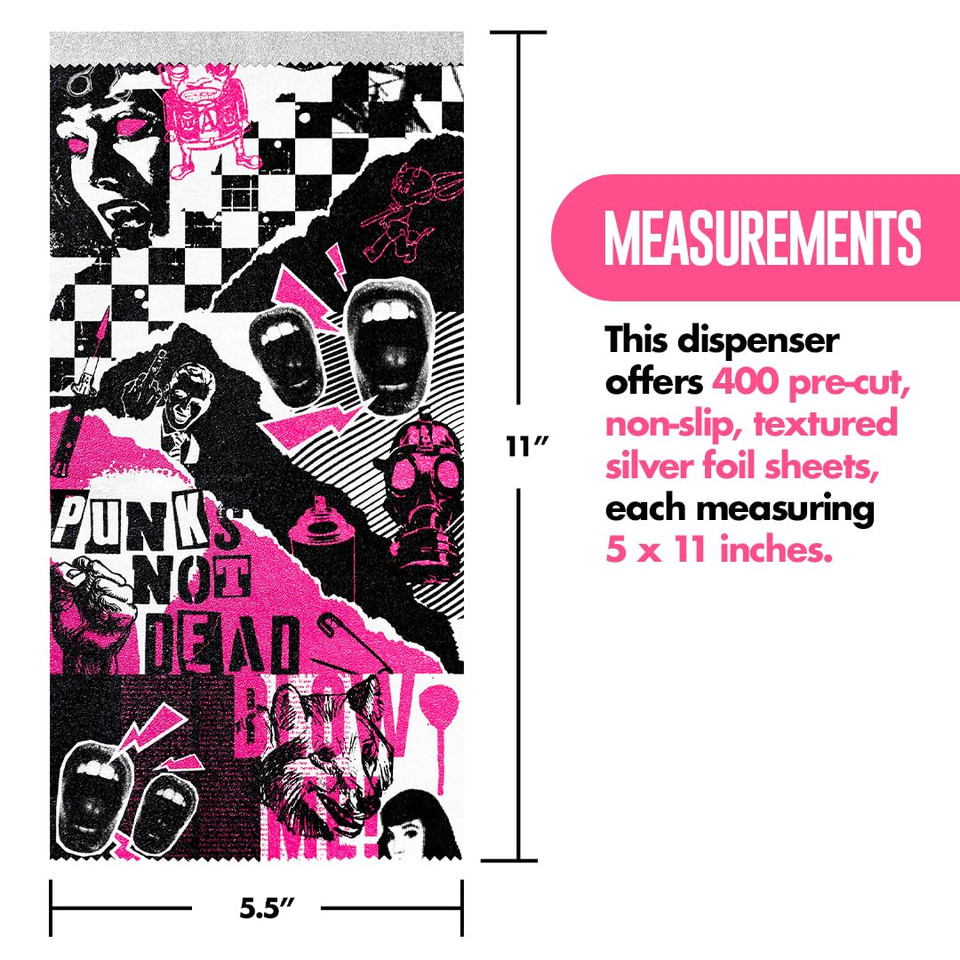 Colortrak Sushi House Pop-Up Foil W/Dispenser (400 Count), Pre-Cut Sheets, Non-Slip Embossed Texture, 5" X 11" Sheets For Hair Foil Coloring And Highlighting Sheet Applications