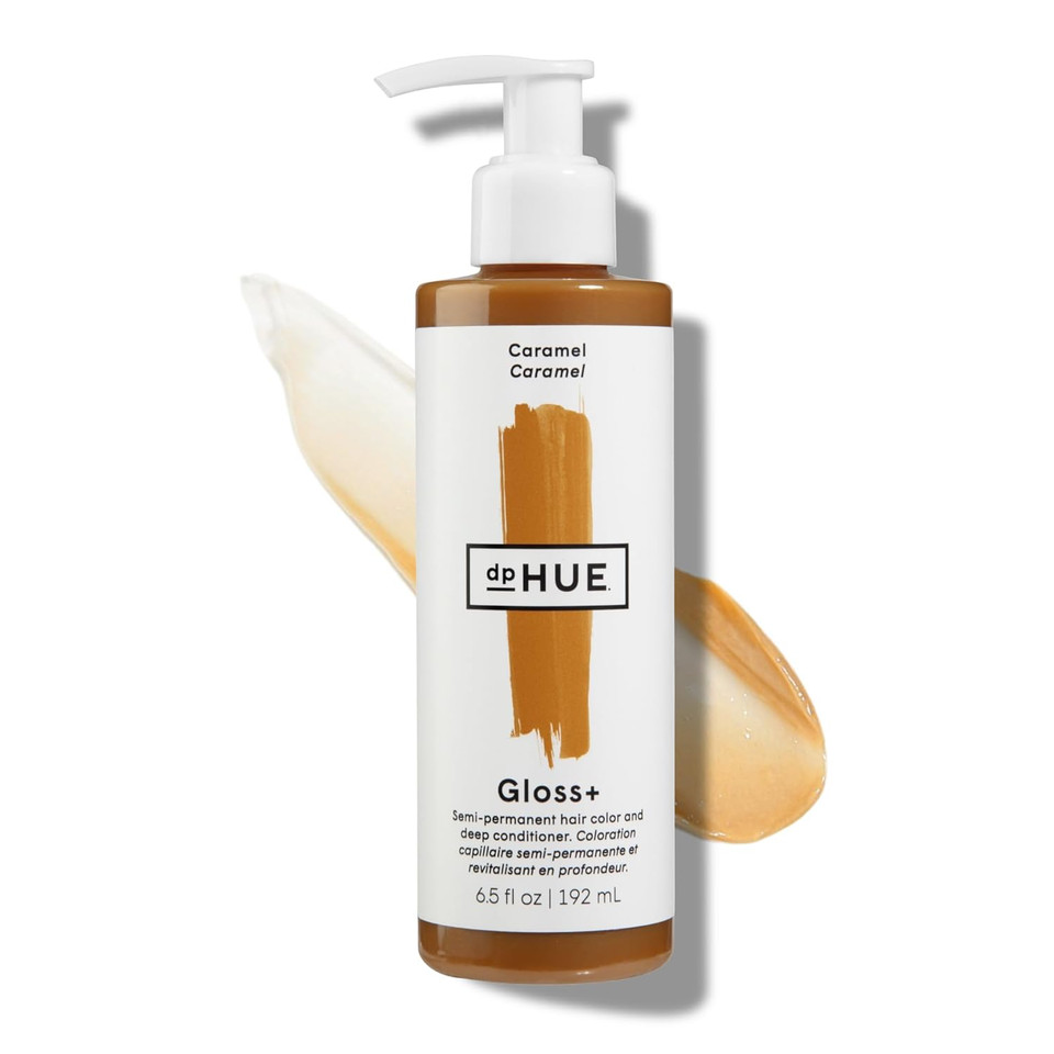 Dphue Gloss+, Caramel - Conditioning Semi-Permanent Gloss - For Dark Blonde & Light Brown Hair With Golden Tones - Lasts Up To 8 Washes - Vegan, Leaping Bunny Certified - 6.5 Oz (8-12 Applications)