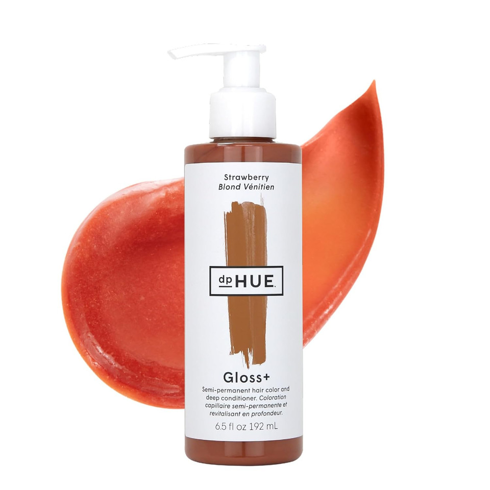 Dphue Gloss+, Strawberry - 6.5 Oz (8-12 Applications) - Semi-Permanent Hair Color & Conditioner - Lasts Up To Eight Washes - Paraben, Sls & Sles Sulfate Free - Vegan, Leaping Bunny Certified