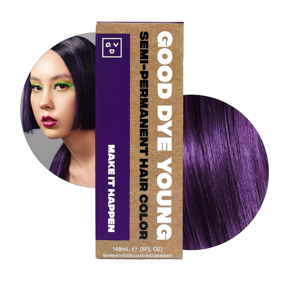 Good Dye Young Semi-Permanent Hair Color, Vegan And Cruelty-Free Purple Hair Dye, Last Up To 24 Washes, Non-Damaging Conditioning Hair Color (5Fl Oz, Wondermint)
