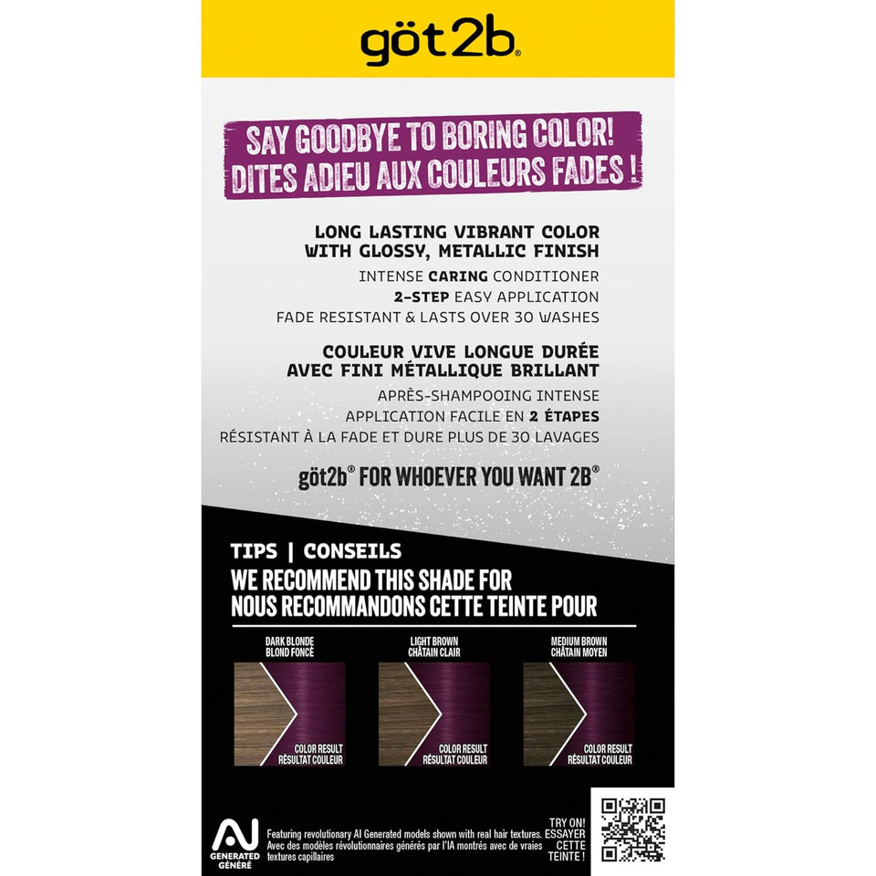 Got2B Metallics Permanent Hair Color, M85 Urban Fuchsia