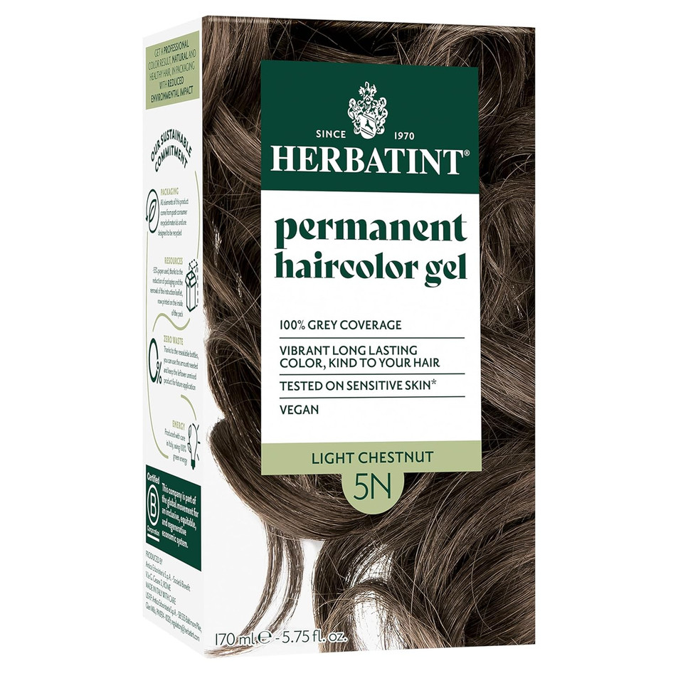 Herbatint Permanent Hair Dye For Women - 5D Light Golden Chestnut - For Up To 100% Gray Coverage Of Resistant Gray Hair - Ammonia-Free, Alcohol-Free & Vegan - Salon Influenced Hair Color 5.75 Fl Oz Herbatint Permanent Hair Dye For Women - 5D Light Golden Chestnut - For Up To 100% Gray Coverage Of Resistant Gray Hair - Ammonia-Free, Alcohol-Free & Vegan - Salon Influenced Hair Color 5.75 Fl Oz