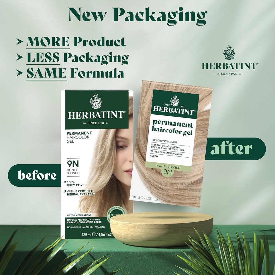 Herbatint Permanent Haircolor Gel, 10C Swedish Blonde, Alcohol Free, Vegan, 100% Grey Coverage - 4.56 Oz