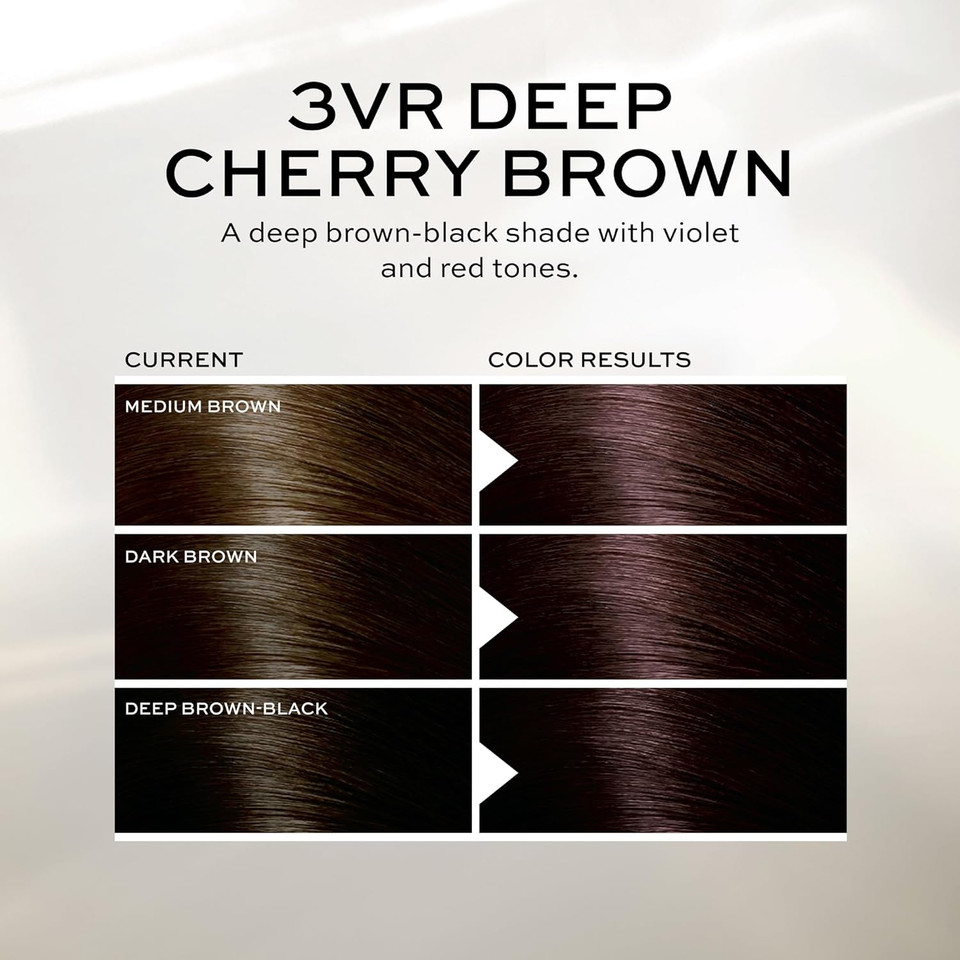 John Frieda Precision Foam Colour, Deep Cherry Brown 3Vr, Full-Coverage Hair Color Kit, Anti-Fade Gray Coverage, Deep Color Saturation Hair Dye, 1 Application