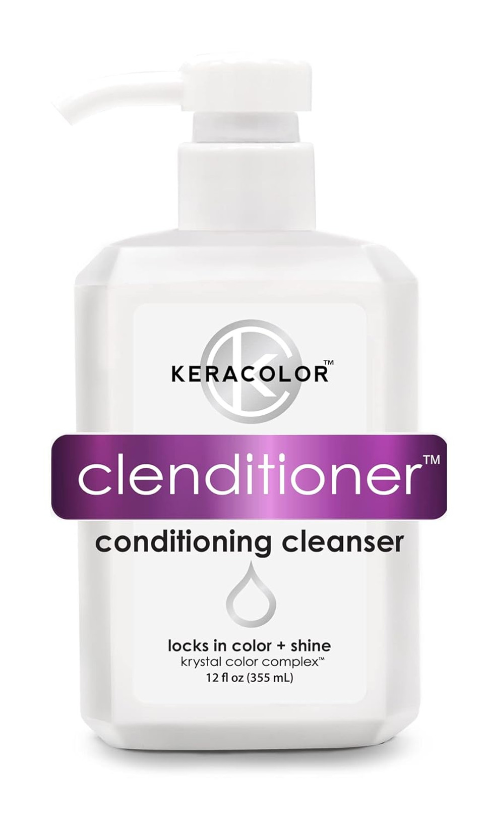 Keracolor Clenditioner Cleansing Conditioner, Color Protecting Keratin-Infused Co-Wash, Prevents Fade, 2 Sizes