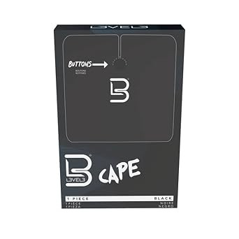 L3 Level 3 Black Cape - Universal Size - Comfortable With Adjustable Neck Closure - For Barbers And Hair Stylist