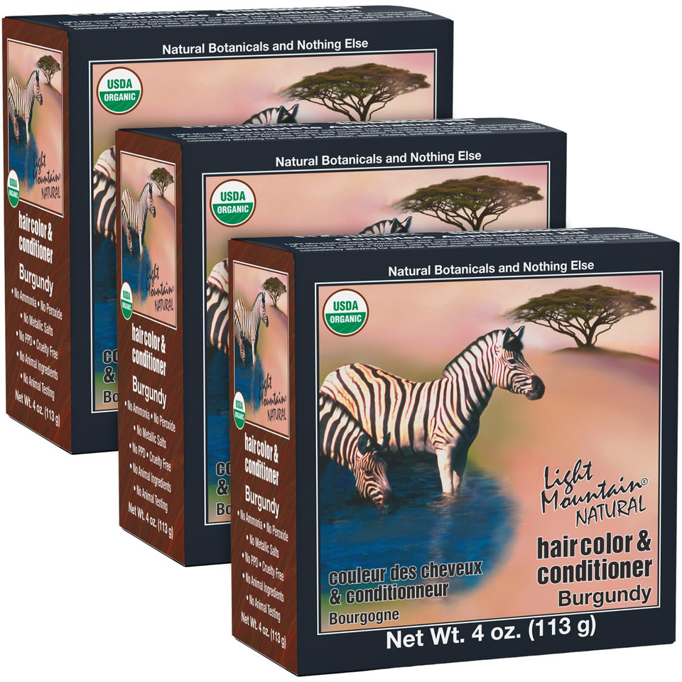 Light Mountain Henna Hair Color & Conditioner - Burgundy Hair Dye For Men/Women, Organic Henna Leaf Powder And Botanicals, Chemical-Free, Semi-Permanent Hair Color, 4 Oz Light Mountain Henna Hair Color & Conditioner - Burgundy Hair Dye For Men/Women, Organic Henna Leaf Powder And Botanicals, Chemical-Free, Semi-Permanent Hair Color, 4 Oz