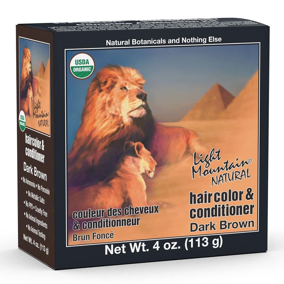Light Mountain Henna Hair Color & Conditioner - Dark Brown Hair Dye For Men/Women, Organic Henna Leaf Powder And Botanicals, Chemical-Free, Semi-Permanent Hair Color, 4 Oz Light Mountain Henna Hair Color & Conditioner - Dark Brown Hair Dye For Men/Women, Organic Henna Leaf Powder And Botanicals, Chemical-Free, Semi-Permanent Hair Color, 4 Oz