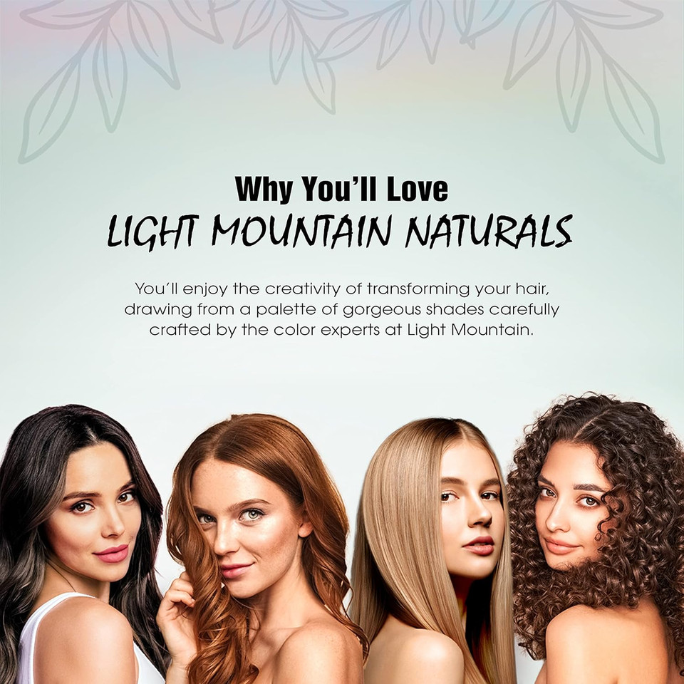 Light Mountain Light Brown Hair Dye For Men/Women, Organic Henna Leaf Powder And Botanicals, Chemical-Free Semi-Permanent Hair Color, 16 Oz