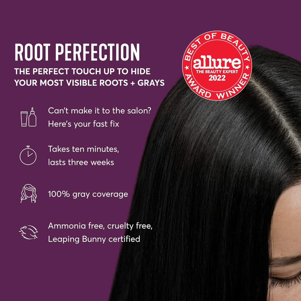 Madison Reed Root Perfection Permanent Root Touch Up, Darkest Brown 4N Spoleto, 10 Minutes For 100% Gray Root Coverage, Ammonia-Free Hair Dye, Two Applications