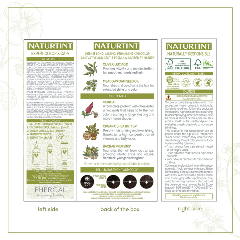 Naturtint 2N Brown Black Hair Color, 5.07 Fz