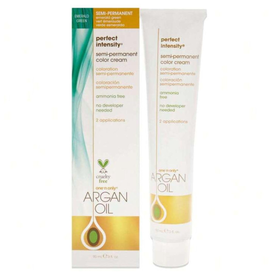 One 'N Only Perfect Intensity Semi Permanent Hair Color - Vibrant Hair Dye Made With Argan Oil - Delivers Vibrant, Accurate Color - No Developer Needed - Emerald Green (3 Oz)