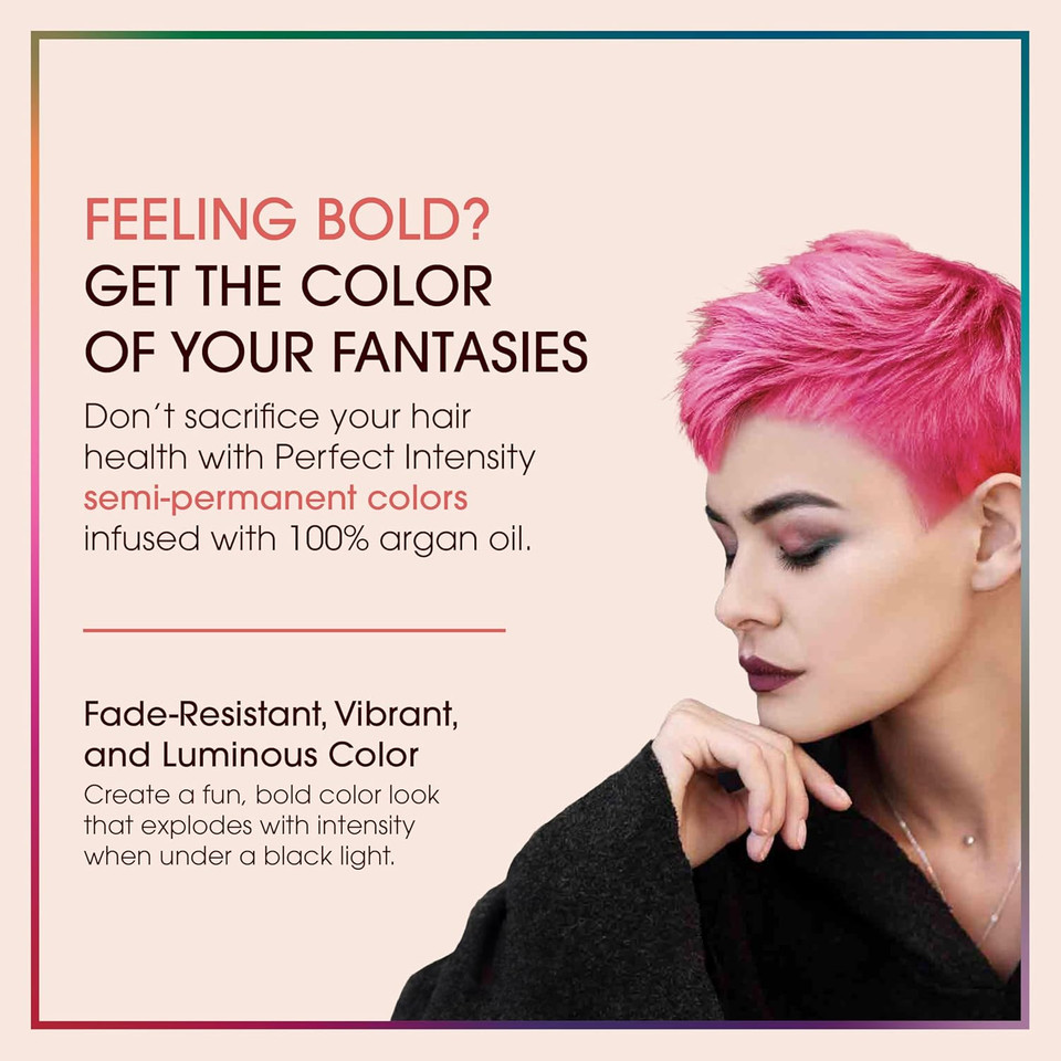 One 'N Only Perfect Intensity Semi Permanent Hair Color - Vibrant Hair Dye Made With Argan Oil - Delivers Vibrant, Accurate Color - No Developer Needed - Hot Pink (3 Oz)