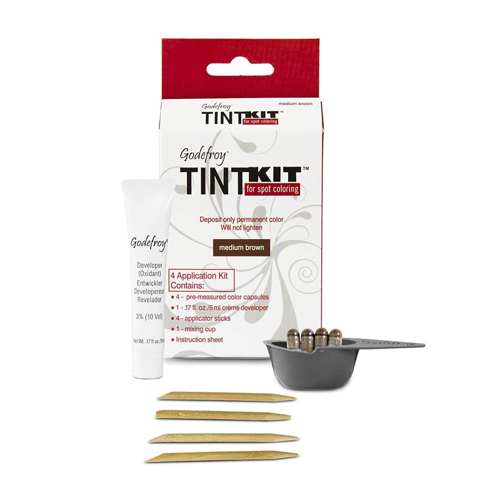 Professional Root Touch Up Hair Coloring Kit, Medium Brown, 4 Applications