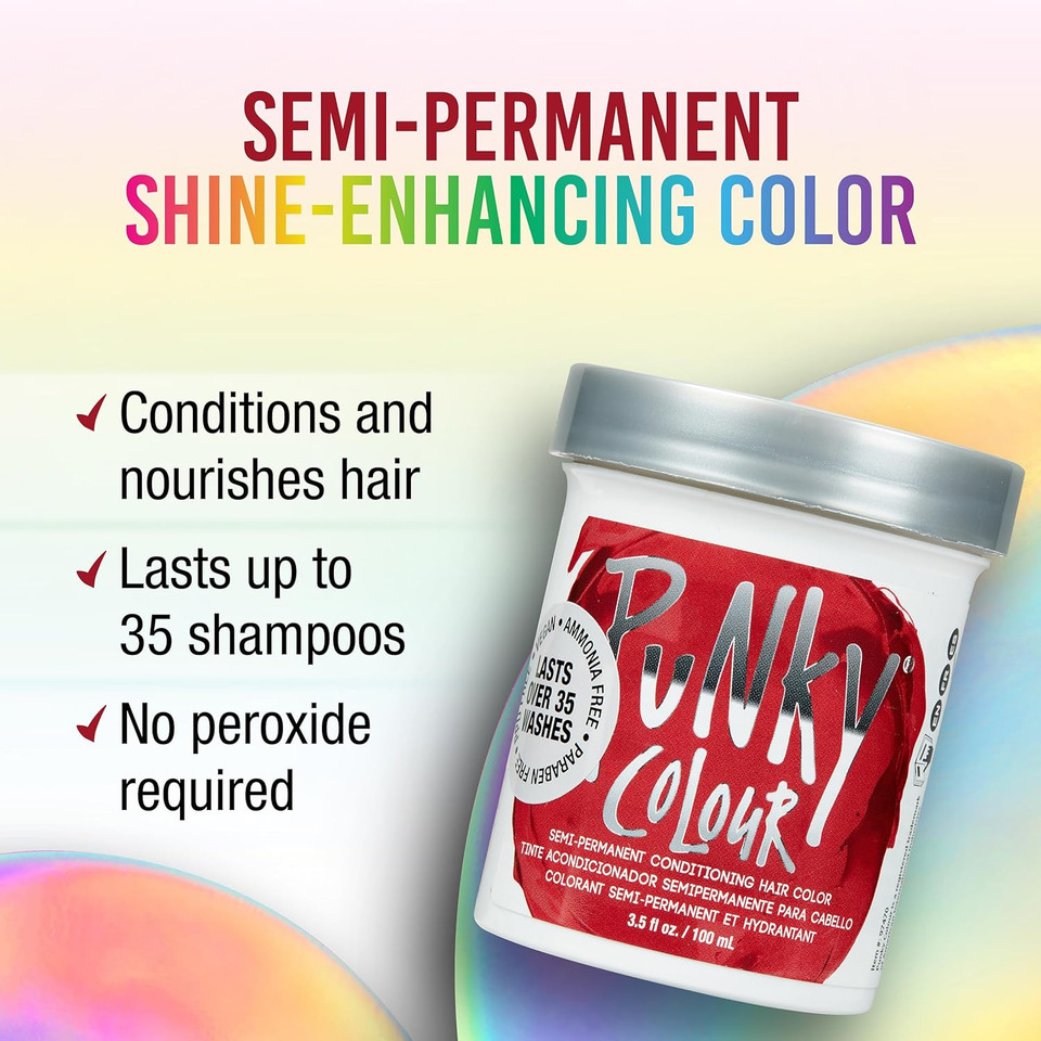 Punky Platinum Blonde Toner Semi Permanent Conditioning Hair Color, Non-Damaging Hair Dye, Vegan, Ppd And Paraben Free, Lasts Up To 25 Washes, 3.5Oz