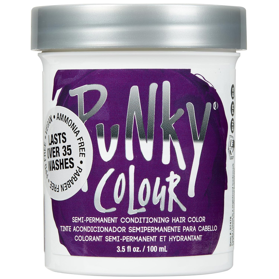 Punky Purple Semi Permanent Conditioning Hair Color, Lasts Up To 35 Washes, 3.5 Fluid Ounce