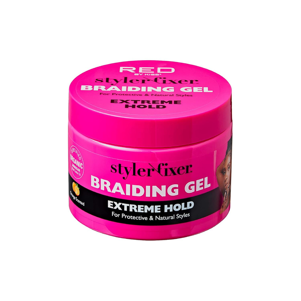 Red By Kiss Braiding Gel Extreme Hold Styler Fixer For Box Braids & Cornrows, Hydrating, Conditioning, Long-Lasting Frizz Control, 4C Moisturizing, Nourishing High Shine (6 Fl. Oz.) Red By Kiss Braiding Gel Extreme Hold Styler Fixer For Box Braids & Cornrows, Hydrating, Conditioning, Long-Lasting Frizz Control, 4C Moisturizing, Nourishing High Shine (6 Fl. Oz.)