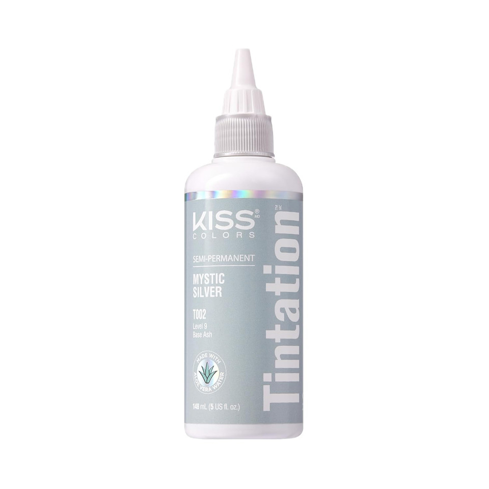 Red By Kiss Tintation Semi-Permanent Hair Color, Aloe Vera Water Based, Argan Oil, Olive Oil, Collagen & Keratin, Long-Lasting Color Dye (Gunmetal Gray, 5 Fl Oz)