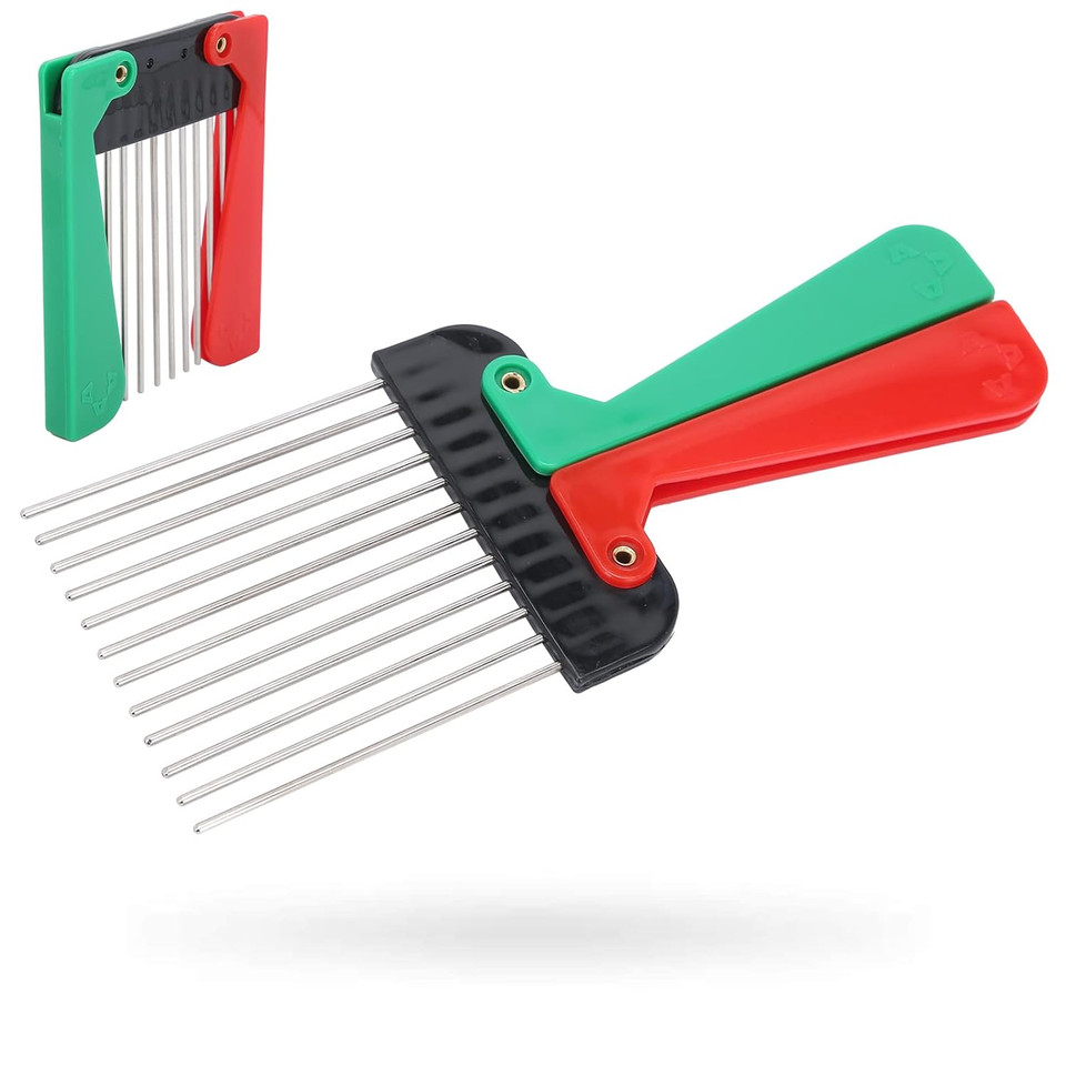 3Pcs Metal Pick Comb Portable Folding Handle Wide Tooth Comb For Woman And Men