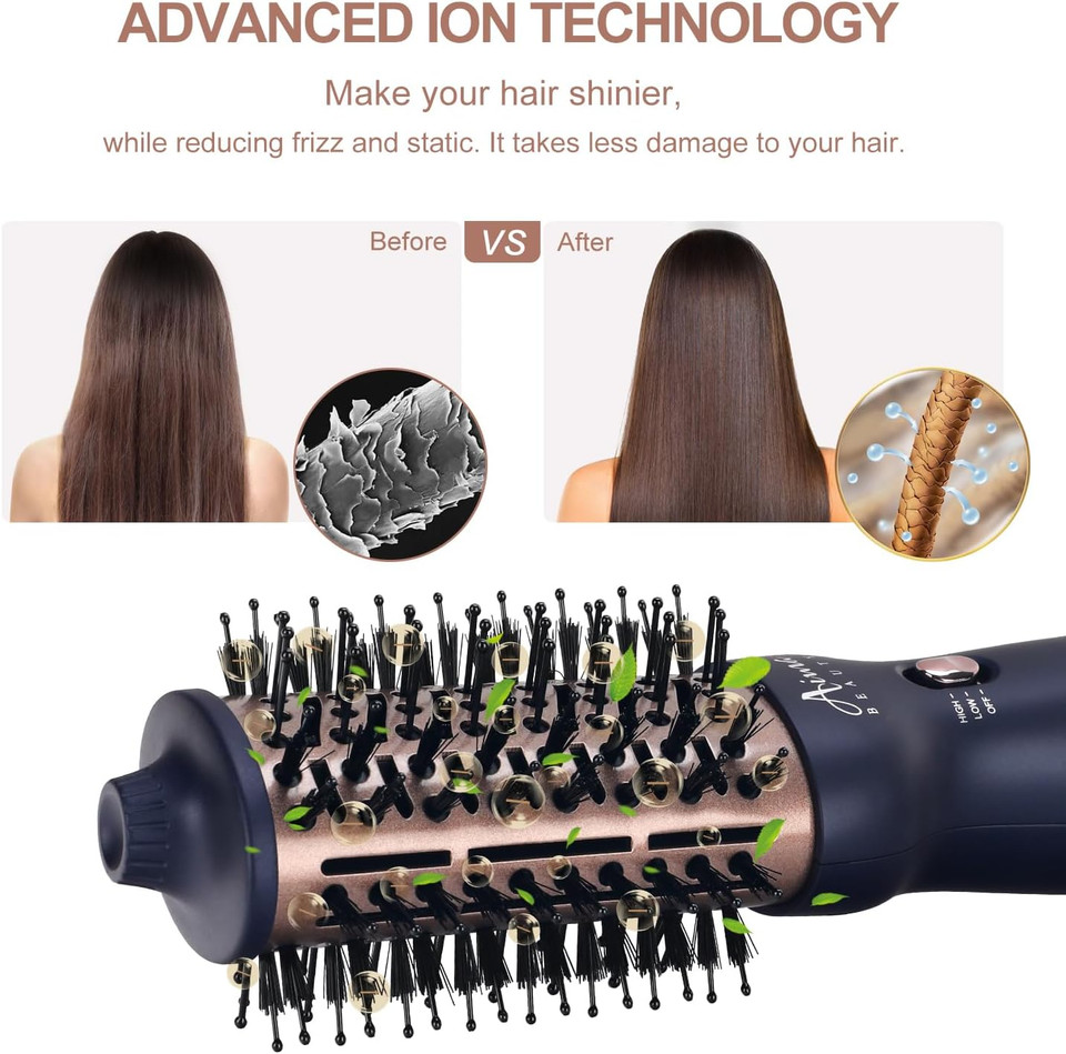 Aima Beauty 4 In 1 Worldwide Travel Hot Air Brush Dual Voltage Blowout Brush Oval Shape 110-120V/220-240V Straightener Blow Dryer Brush Negative Ionic Lock Moisture Gift 360° Swivel Cord Black Aima Beauty 4 In 1 Worldwide Travel Hot Air Brush Dual Voltage Blowout Brush Oval Shape 110-120V/220-240V Straightener Blow Dryer Brush Negative Ionic Lock Moisture Gift 360° Swivel Cord Black