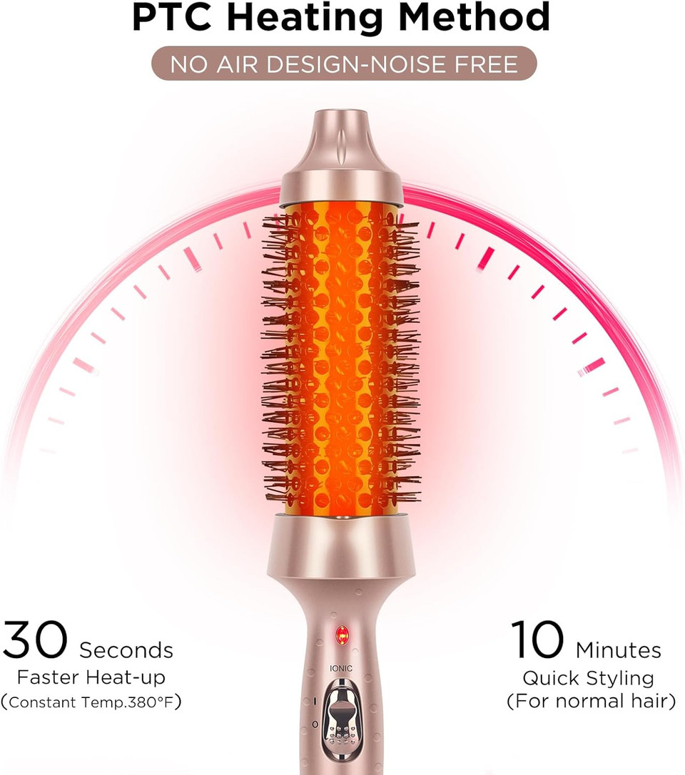 Aima Beauty Hair Curling Iron Brush, 1.5"/40Mm Ceramic Hot Brush, Ion Hair Care Thermal Brush For Root Volume Quickly, Heated Curling Brush Create Loose Curls, Dual Voltage & 60Mins Auto-Off, Gold Aima Beauty Hair Curling Iron Brush, 1.5"/40Mm Ceramic Hot Brush, Ion Hair Care Thermal Brush For Root Volume Quickly, Heated Curling Brush Create Loose Curls, Dual Voltage & 60Mins Auto-Off, Gold