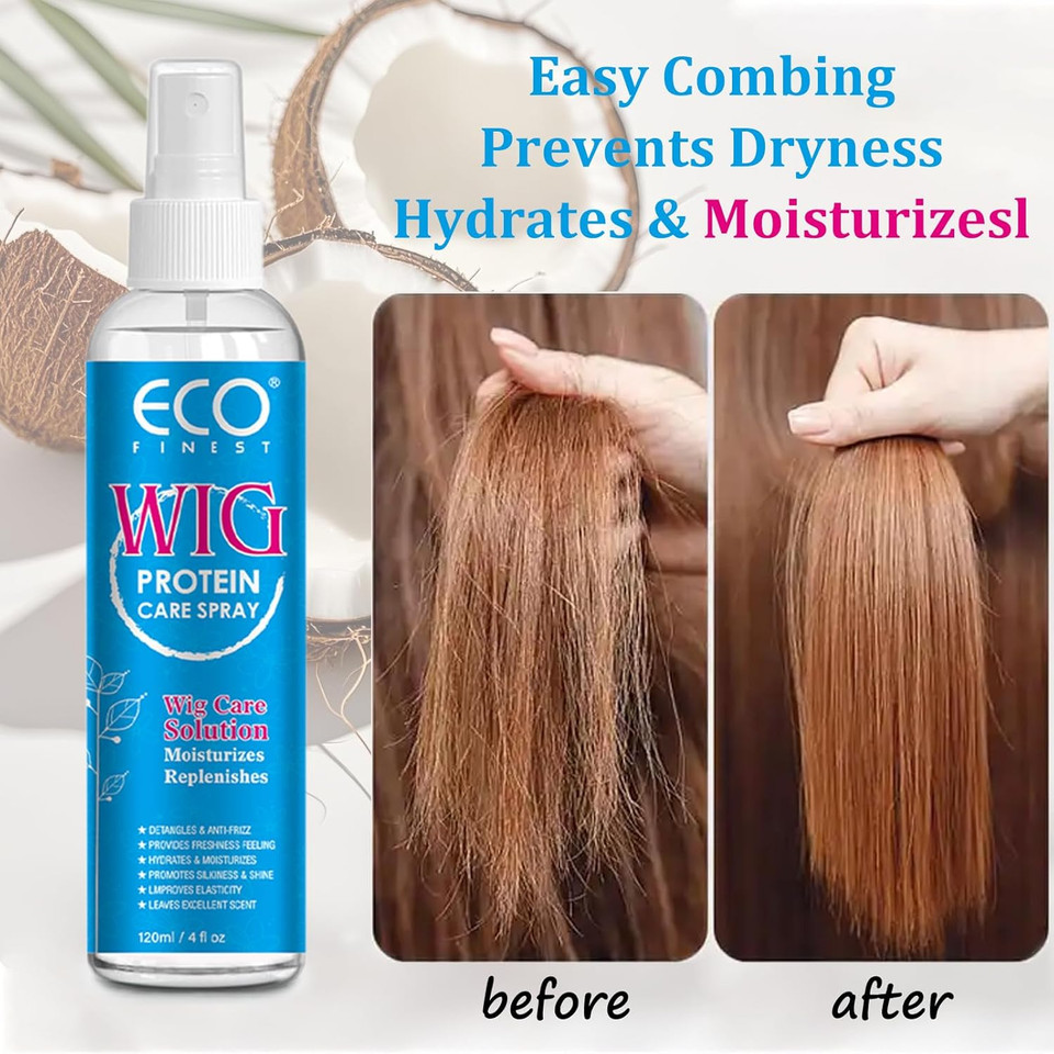Wig Hair Care Spray For Synthetic And Natural Hair Wigs, Smooth And Anti-Frizz, Hydrates & Moisturizes, Cleans And Extends The Life Of Your Wig