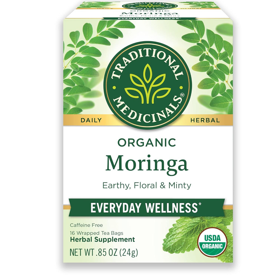 Traditional Medicinals Tea, Organic Moringa, Everyday Wellness, With Spearmint & Sage, 16 Tea Bags16 Count (Pack Of 1)