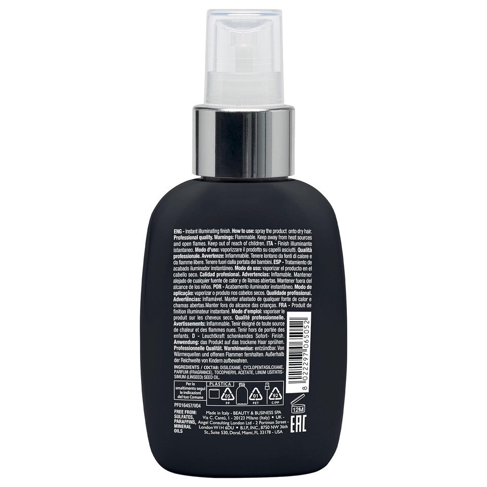 Alfaparf Milano Semi Di Lino Sublime Cristalli Smoothing Finishing Hair Spray - Dry Hair Treatment To Detangle & Add Shine - Smoothing Serum With Flax Seed Oil & Vitamin E - Vegan (4.23 Oz / 125 Ml)