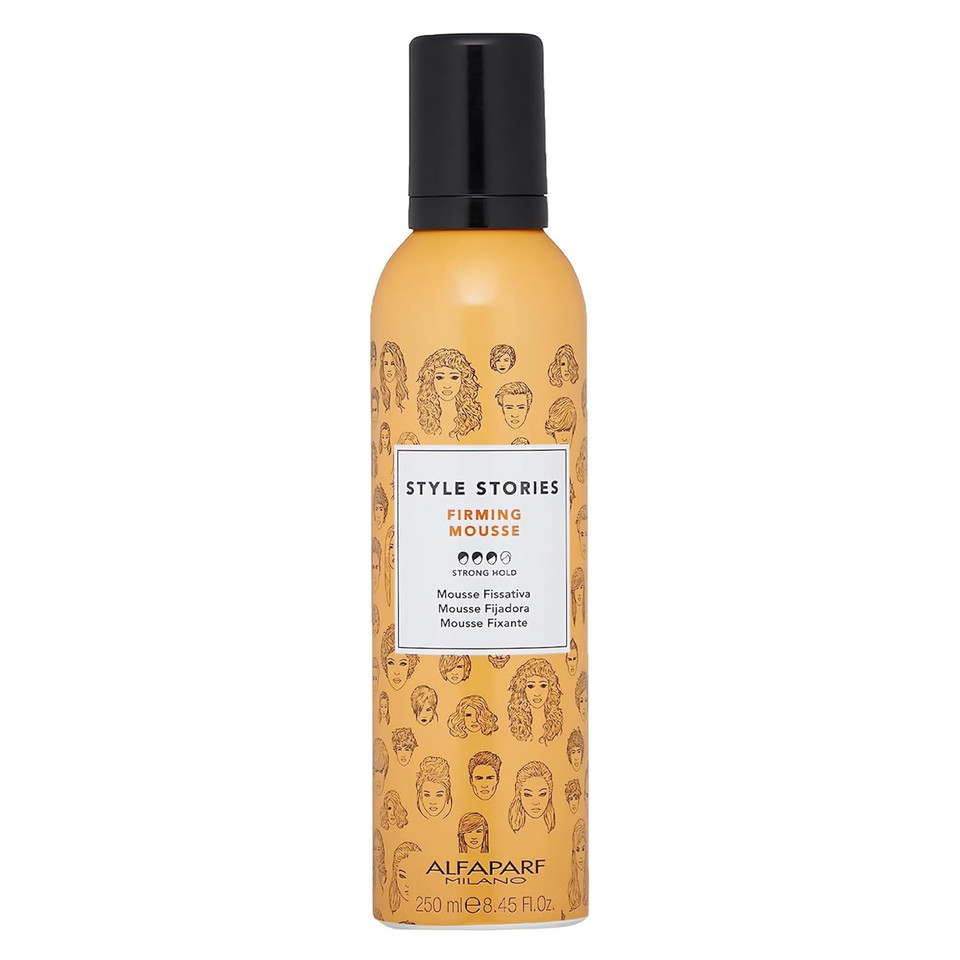 Alfaparf Milano Style Stories Firming Hair Mousse - Curl Defining, Strong Hold Mousse For Wavy & Curly Hair Types - Amplifies Volume & Defines Shape With A Non-Drying Formula (8.45 Fl Oz)
