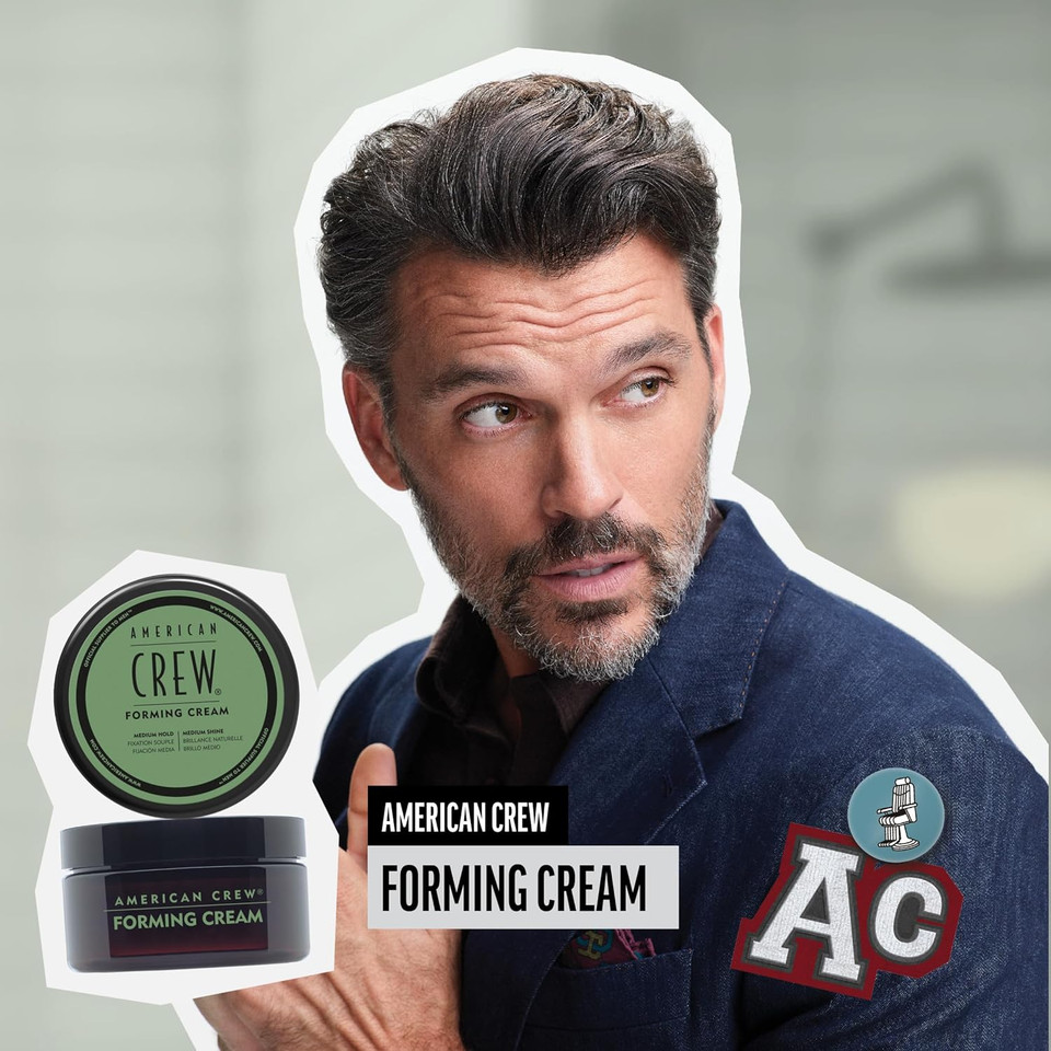 American Crew Men'S Hair Forming Cream, Like Hair Gel With Medium Hold & Medium Shine, 3 Oz