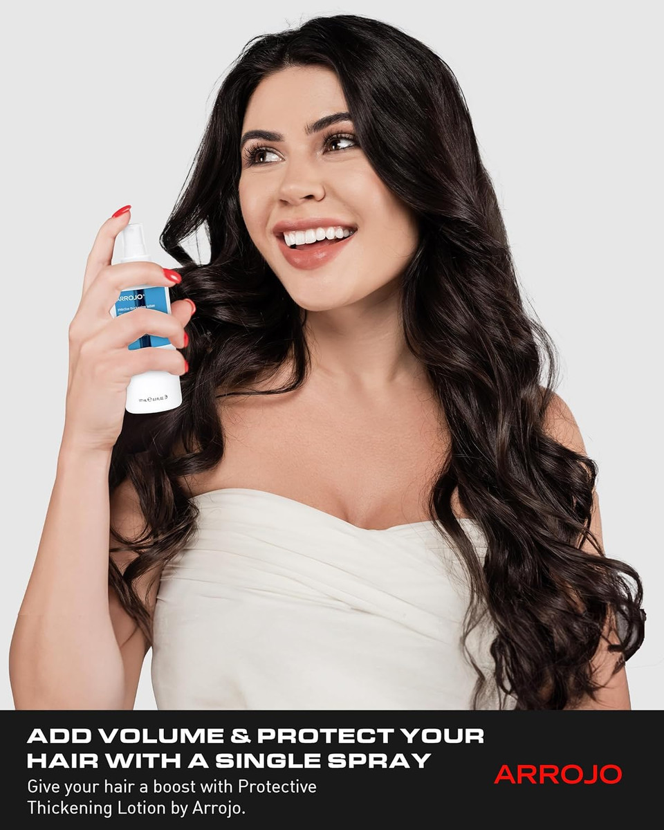 Arrojo Protective Thickening Lotion  Heat Protectant & Blow Dry Spray For All Hair Types  Sulfate & Paraben-Free, Anti Frizz & Uv Protection, 6 Fl. Oz