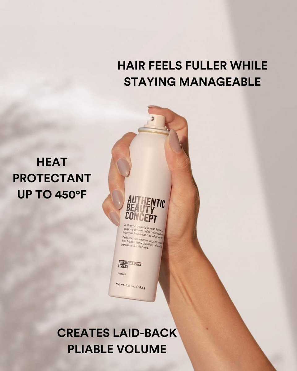 Authentic Beauty Concept Airy Texture Spray | Dry Texturizing Volume Spray | Instant Lift & Effortless Volume | All Hair Types | Heat Protection | Vegan & Cruelty-Free | Silicone-Free | 5 Oz
