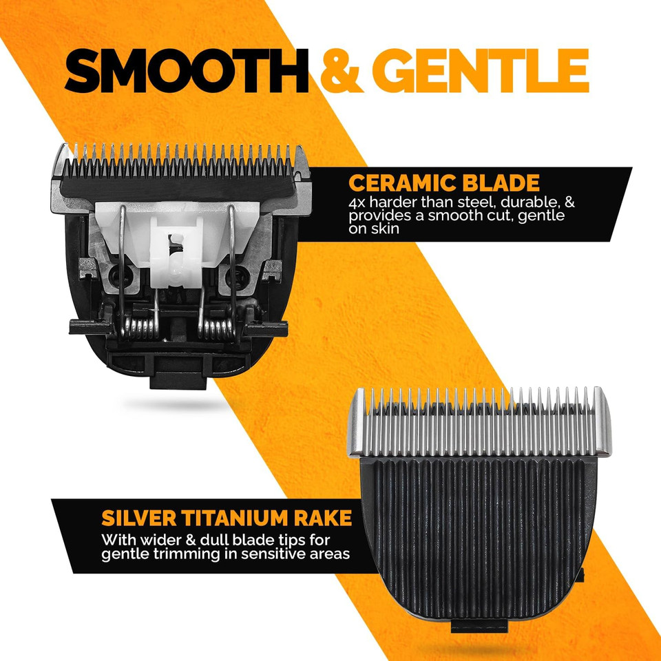 Body Blade Assembly Compatible With Brio Beardscape V2 & V1 Trimmers, Comfortable For Body Hair Trimming & Great For Sensitive Skin