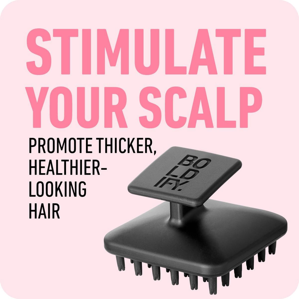 Boldify Scalp Scrubber - Hair Massager Shampoo Brush For Healthy Roots - Silicone Scrubber For Hair Growth And Dandruff Removal - Waterproof Exfoliator