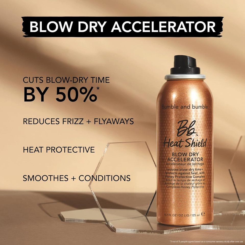 Bumble And Bumble. Heat Shield Blow Dry Accelerator Hair Mist | Anti Frizz, Heat Protection, Reduce Blow Dry Time, Color Safe | Curly, Wavy, Straight, 4.2 Fl Oz