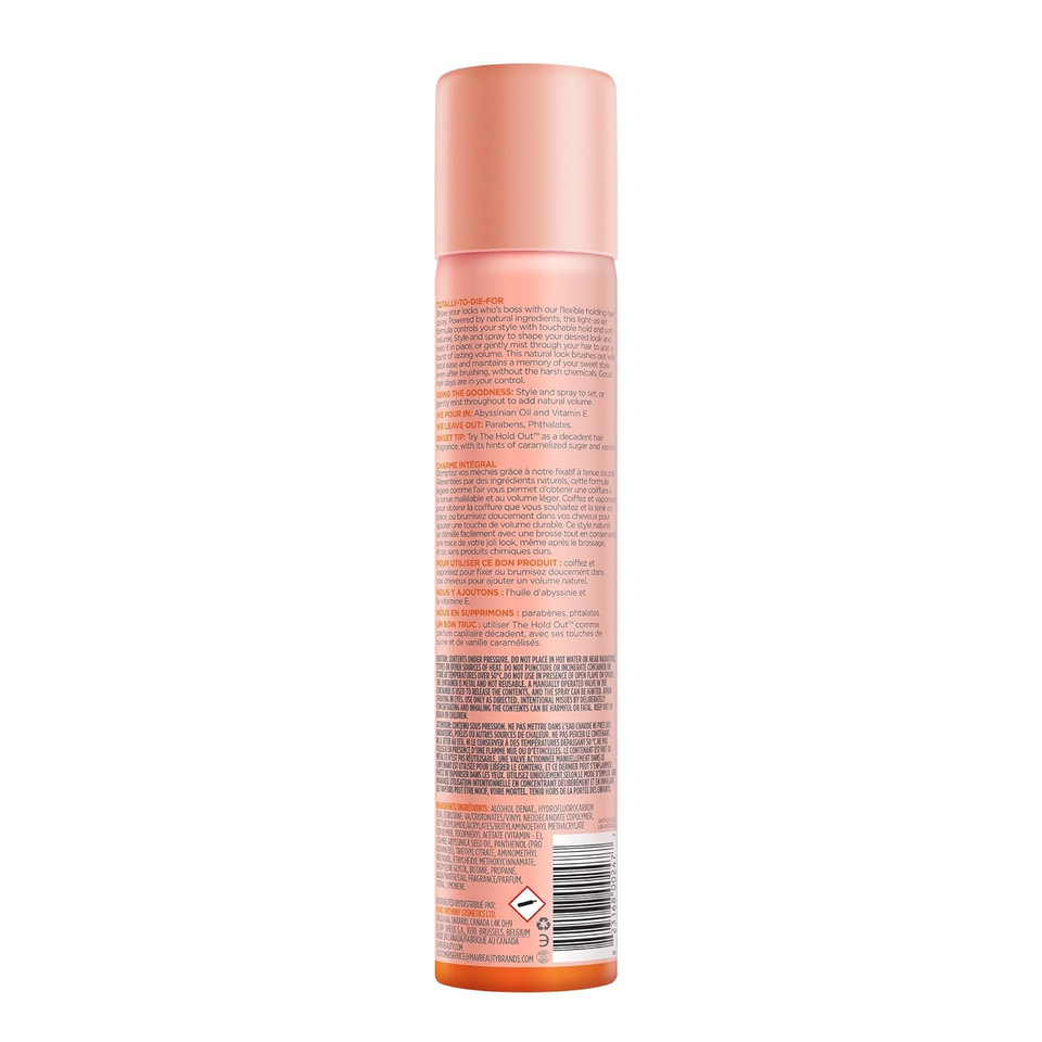 Cake Beauty Hairspray, The Hold Out  For Crunch Free Brushable, Touchable, Flexible Hold & Soft Volume  Vitamin E & Abyssinian Oil  For All Hair Types- 5.6 Oz
