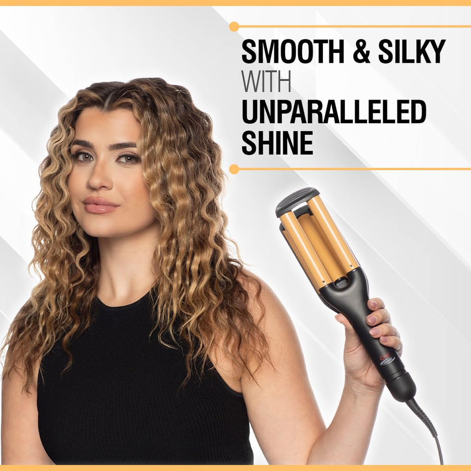 Chi Ceramic Triple Waver Iron, Curling Iron Creates Long-Lasting Frizz-Free, Waves & Curls For All Hair Types