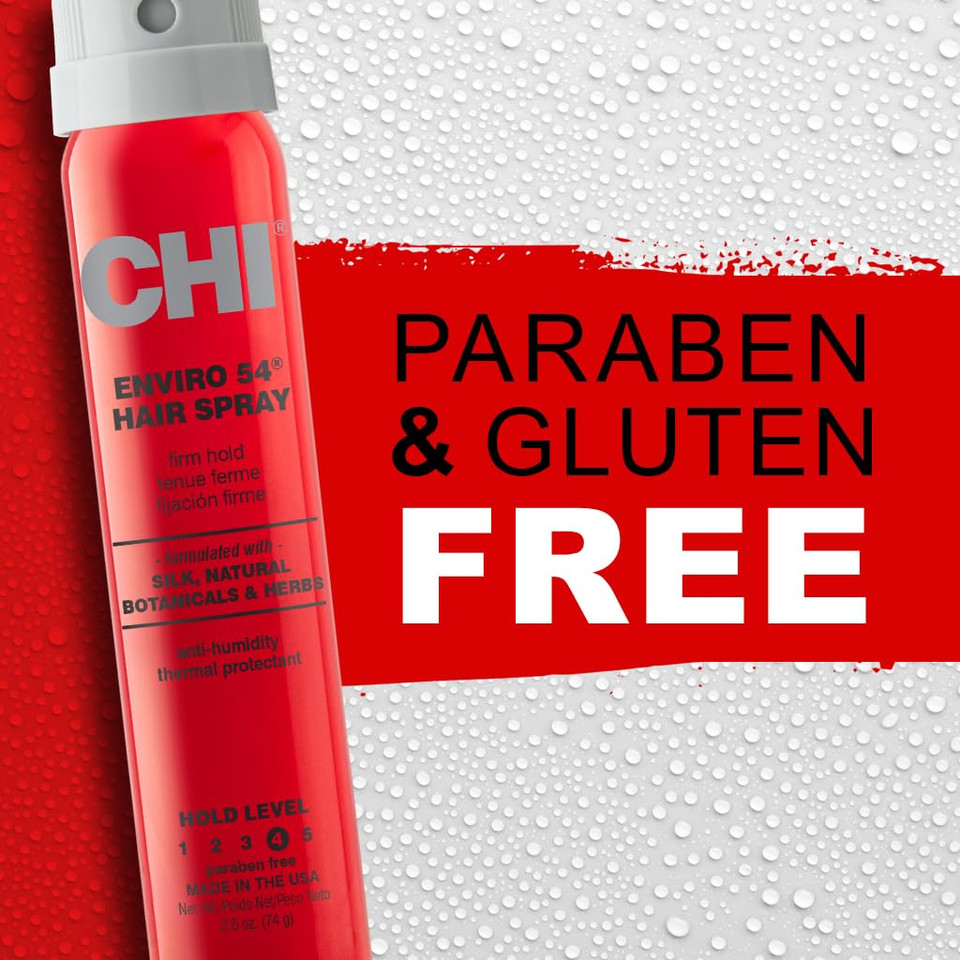 Chi Enviro 54 Hairspray, Firm Hold, Lightweight Spray To Finish & Secure Hairstyles, Sulfate & Paraben-Free, 2.6 Oz