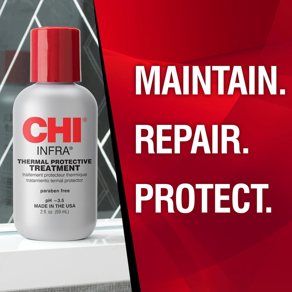 Chi Infra Thermal Protective Treatment, Hair Serum For Protecting Color & Adding Superior Shine & Softness, Hydrating Formula, Sulfate-Free, 2 Oz