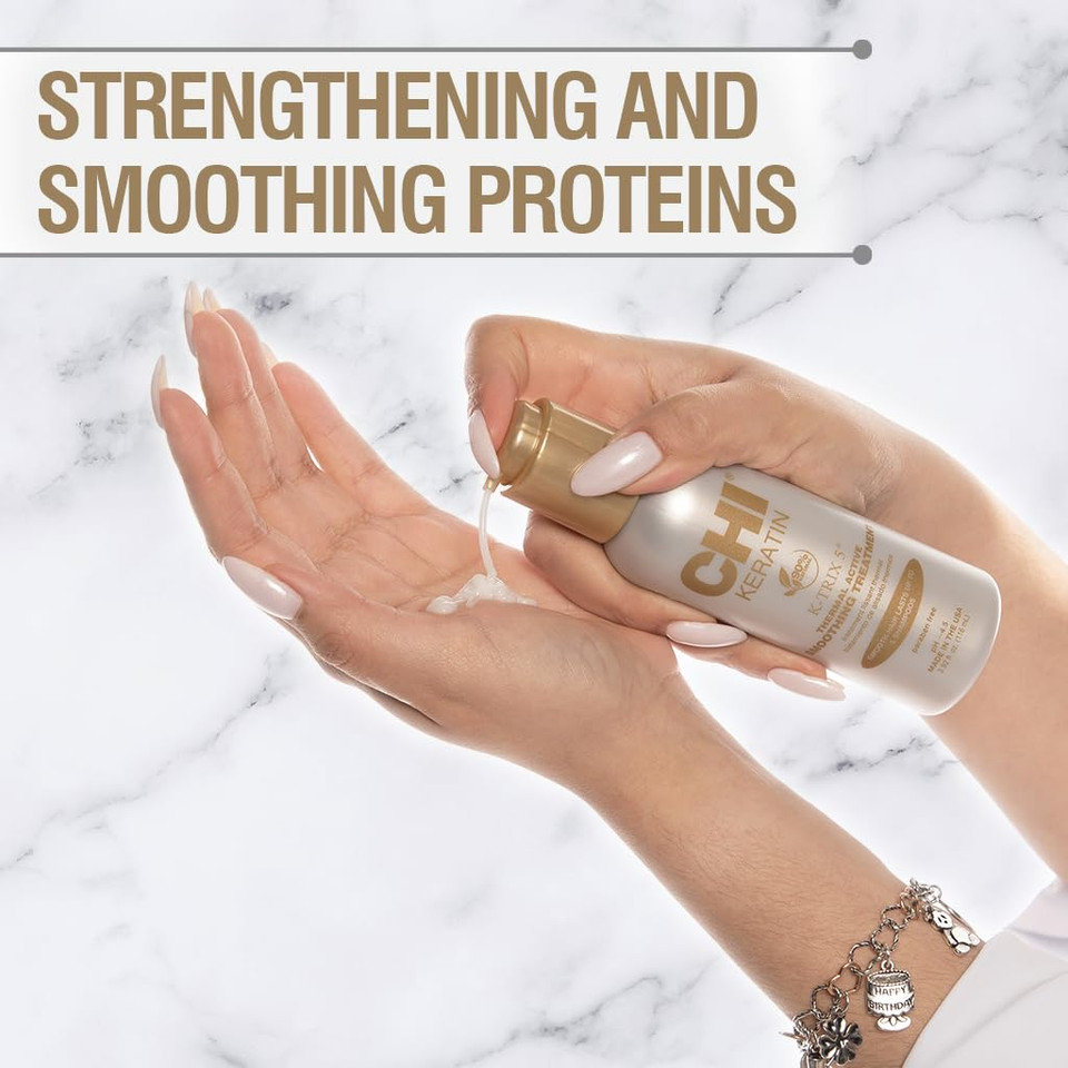 Chi Keratin Silk Infusion, Hydrating Hair Serum For Restoring Softness & Shine, Helps Dry, Damaged Hair, Sulfate-Free, 6 Oz