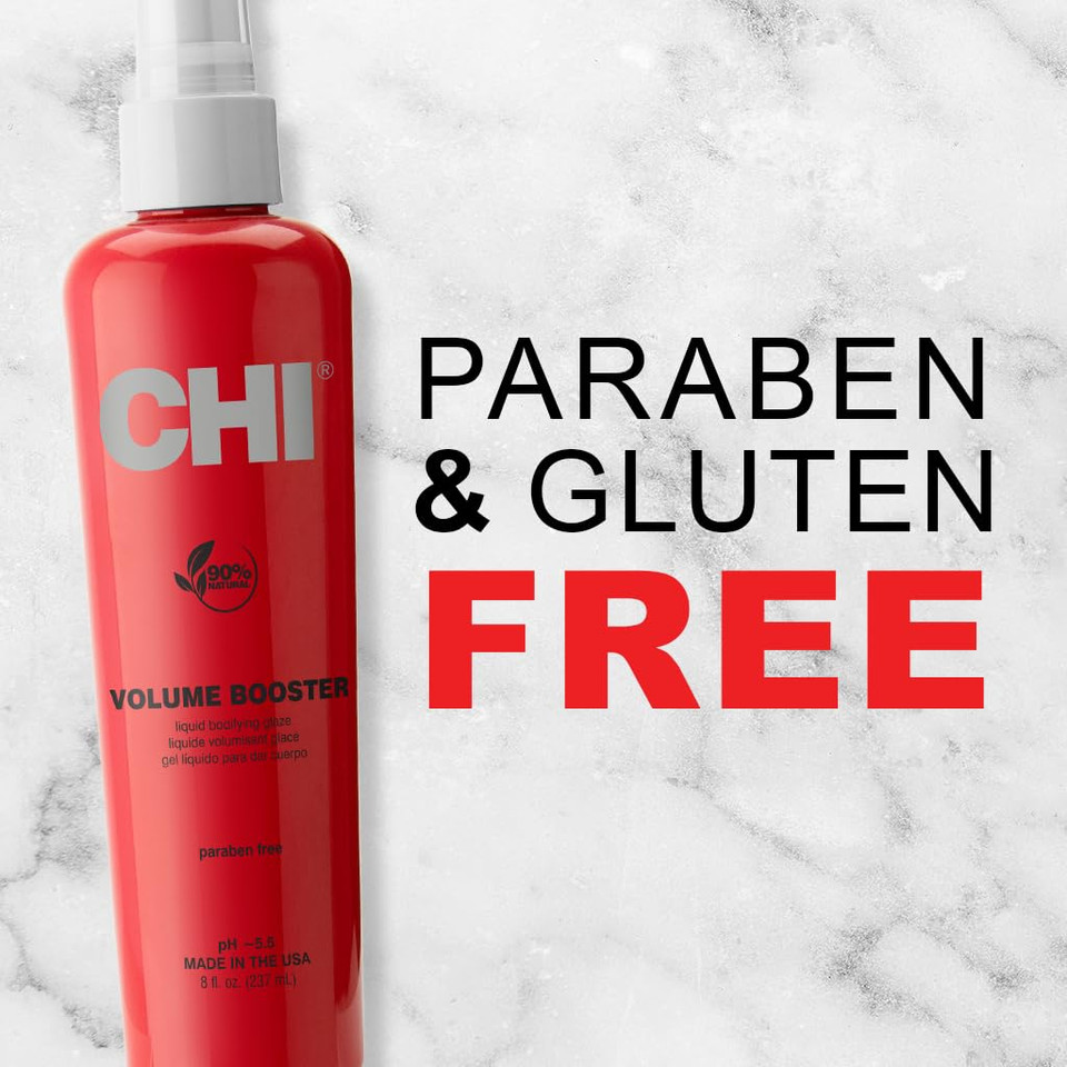 Chi Volume Booster Glaze 8 Fl Oz 44 Iron Guard Spray 8 Fl Oz Hair Styling Bundle