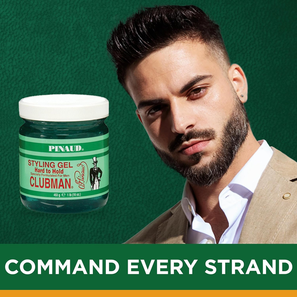 Clubman Pinaud Hard To Hold Styling Gel, Firm Hold With Incredible Shine, 16 Oz