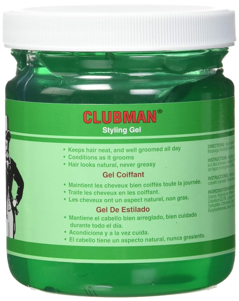 Clubman Styling Gel, Regular Hold, 16 Oz