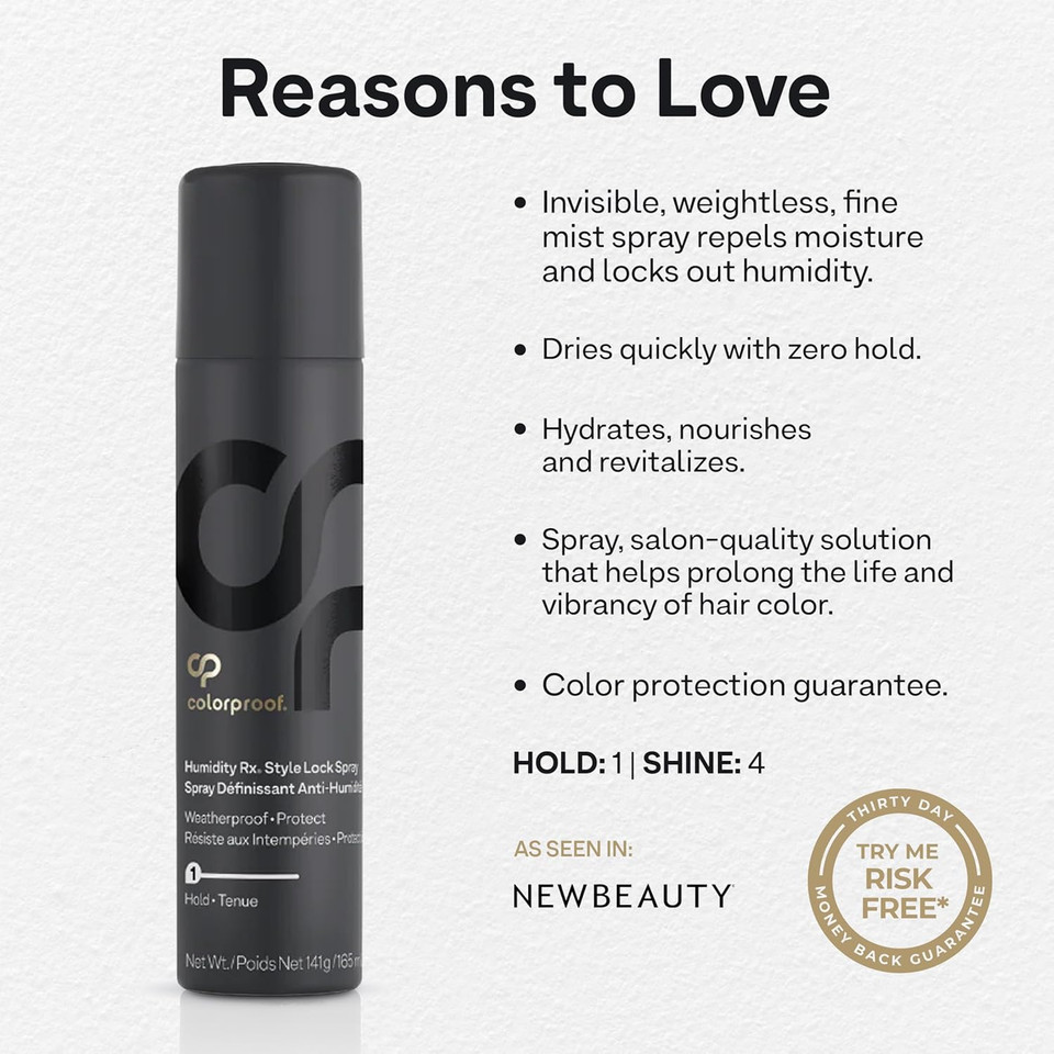 Colorproof Humidity Rx Style Lock Hair Spray 5 Fl. Oz. Sulfate Free Hairspray With Coconut Wood Scent
