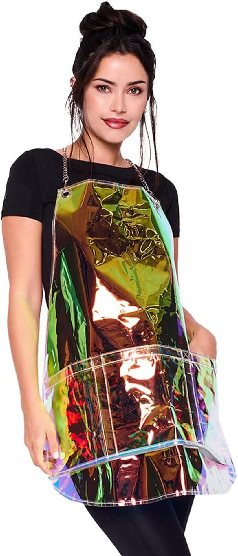 Colortrak Nothing To Hide, Transparent Stylist Apron, One-Size-Fits-Most, Adjustable Chains, Chemical And Waterproof, Vinyl