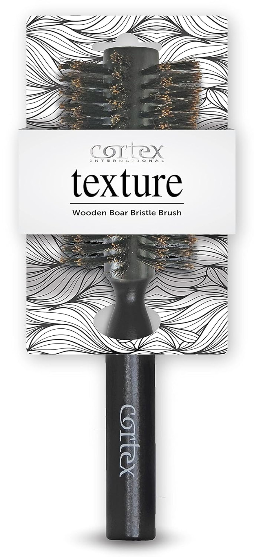 Boar Bristle Brush For Women And Men - Round Hair Brush For All Hair Types, Soft Bristles, 1.4" Barrel, Black (3")